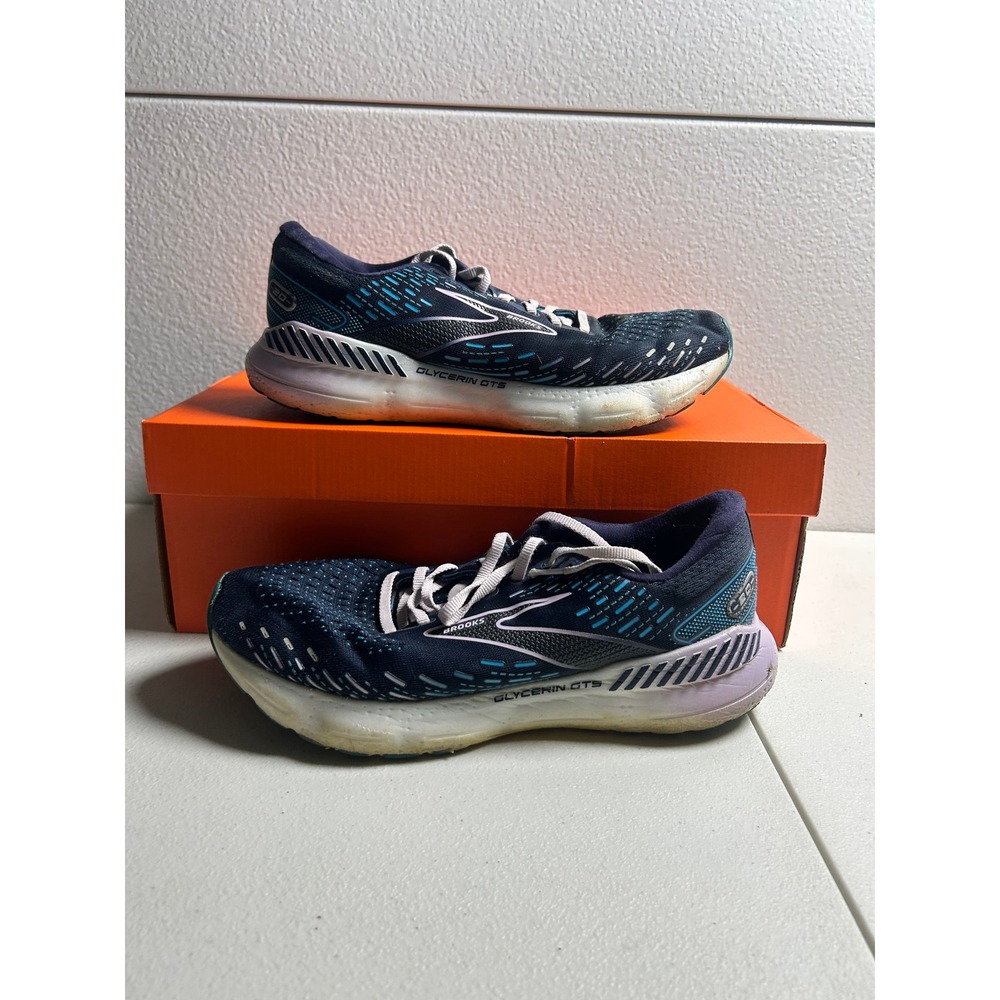 Brooks Glycerin GTS 20 Navy Light Blue Mens 9.5 Womens 11 #2923